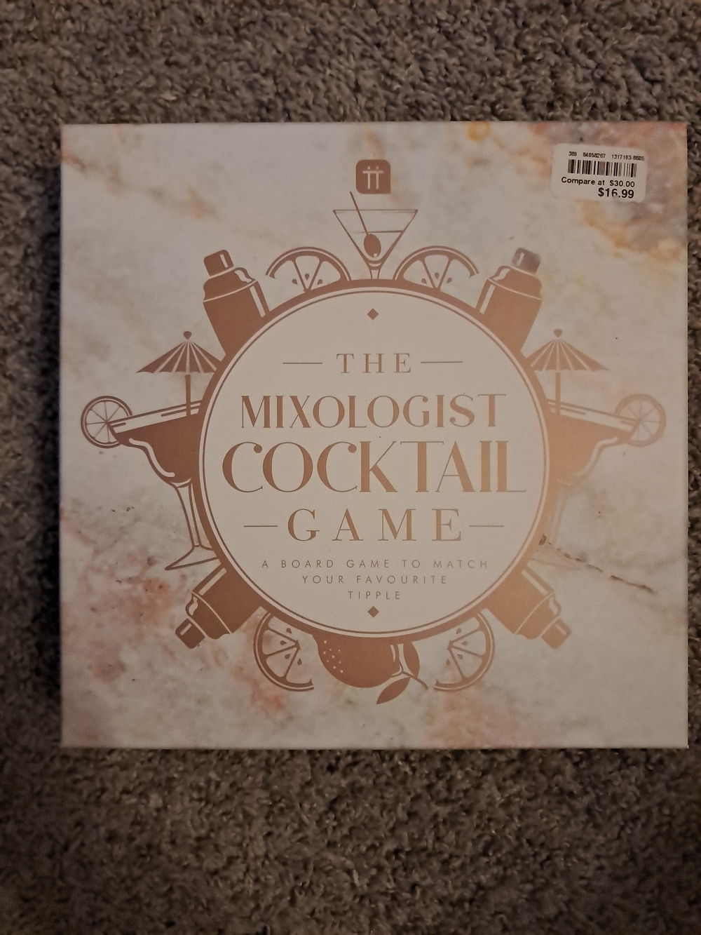 The Mixologist Cocktail Game - Rose Gold and Cream Party Board Game